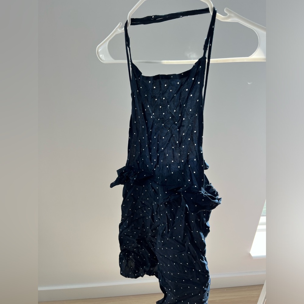 Polka dot ruffle vintage dress